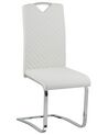  Set of 2 Faux Leather Dining Chairs Off-White PICKNES_790018