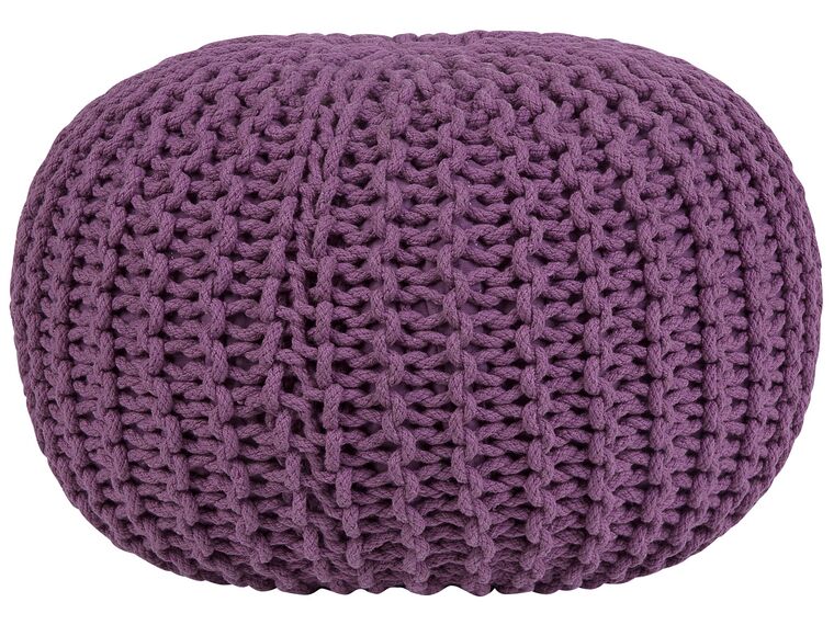 Pouf en coton violet 50 x 35 cm CONRAD_734999