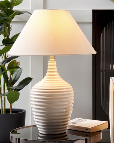 Ceramic Table Lamp Beige CELESTE