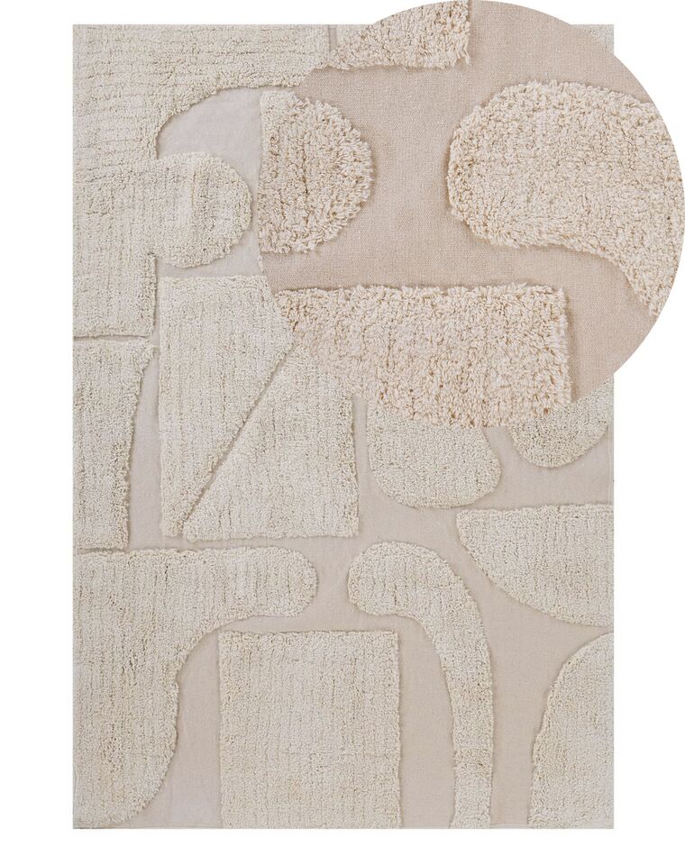 Tappeto beige in cotone 140 x 200 cm DIYADIN_817475
