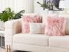 Set of 2 Faux Fur Cushions 42 x 42 cm Pink LUBHA_801538