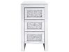 3 Drawer Mirrored Bedside Table Silver LORAY_789137