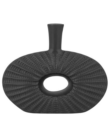 Vaso de cerâmica grés preta 24 cm ARWAD  