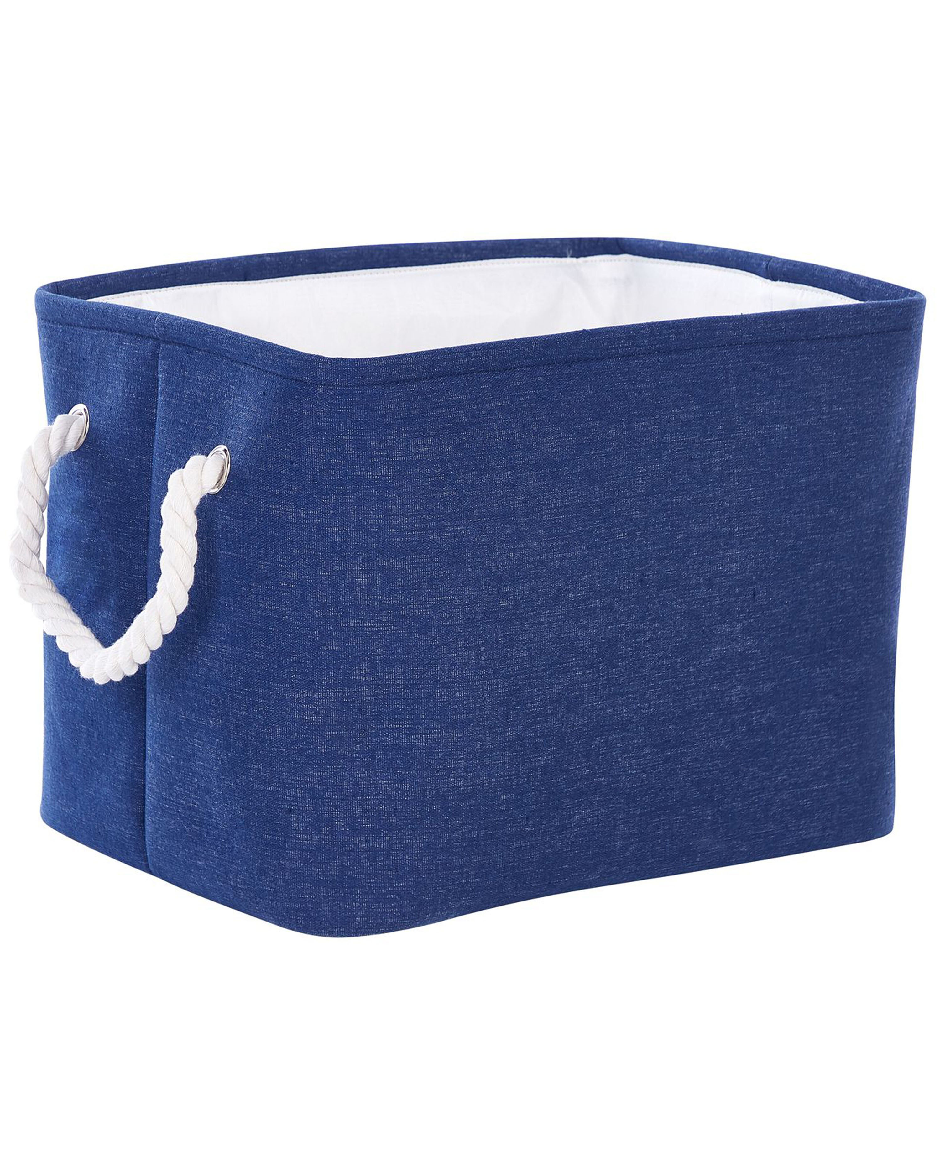 Conjunto de 3 cestas de poliéster azul marino/blanco DARQAB_849744