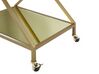Metalowy wózek kuchenny 2-poziomowy z lustrzanym blatem złoty IVERA_797871