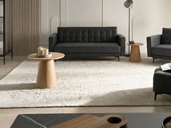 3-istuttava musta keinonahkaverhoiltu vuodesohva ABERDEEN