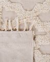 Teppich Baumwolle beige 160 x 230 cm marokkanisches Muster Fransen SULUOVA_817681