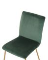 Conjunto de 2 sillas de comedor de terciopelo verde esmeralda/dorado RUBIO_810428