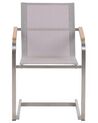 Conjunto de 4 sillas de jardín de poliéster/acero inoxidable beige/plateado COSOLETO_818433