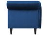 Chaise longue velluto blu marino e legno scuro destra LUIRO_769589
