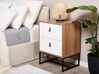 2 Drawer Bedside Table Light Wood with White NUEVA_787582