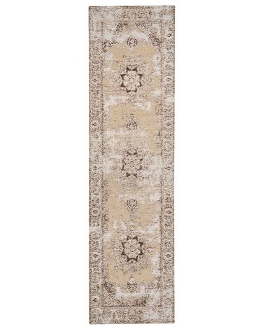 Bavlnený koberec 80 x 300 cm béžová/hnedá ALMUS