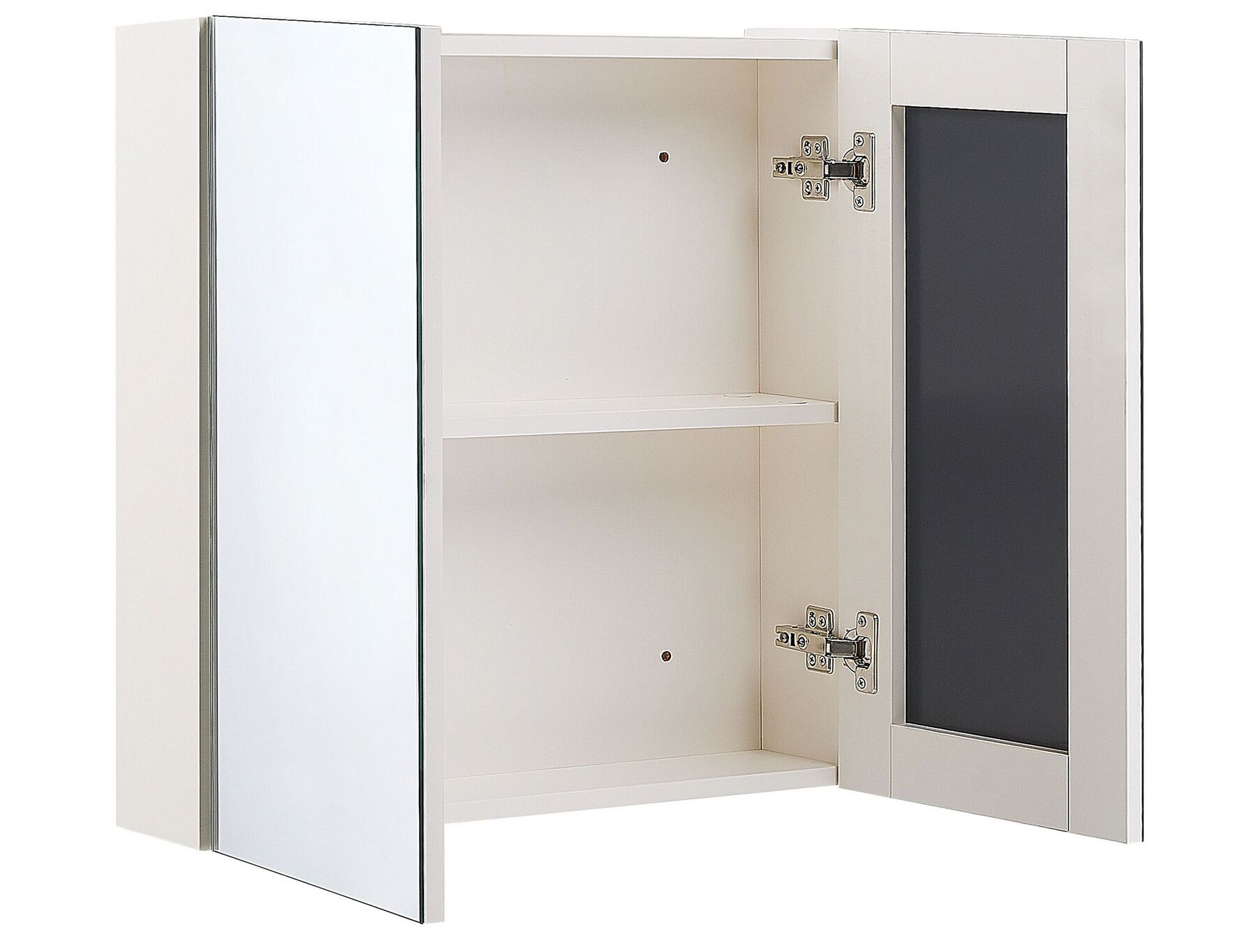 Armoire de toilette blanche avec miroir 60 x 60 cm NAVARRA | Beliani.fr
