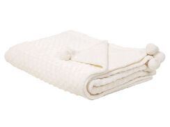 Luonnonvalkoinen kankainen huopa 150 x 200 cm SAMUR Luonnonvalkoinen kankainen huopa 150 x 200 cm SAMUR