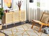 Teppich Baumwolle cremeweiß / gelb 160 x 230 cm geometrisches Muster Shaggy MARAND_842993