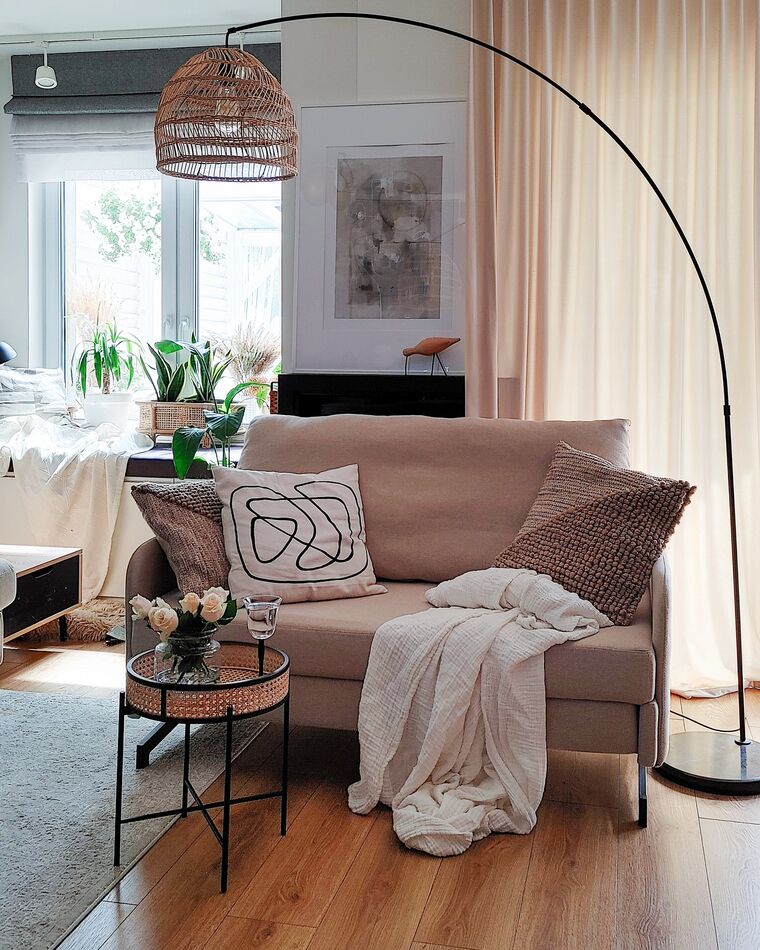 Fabric Sofa Bed Beige BELFAST Beliani.co.uk