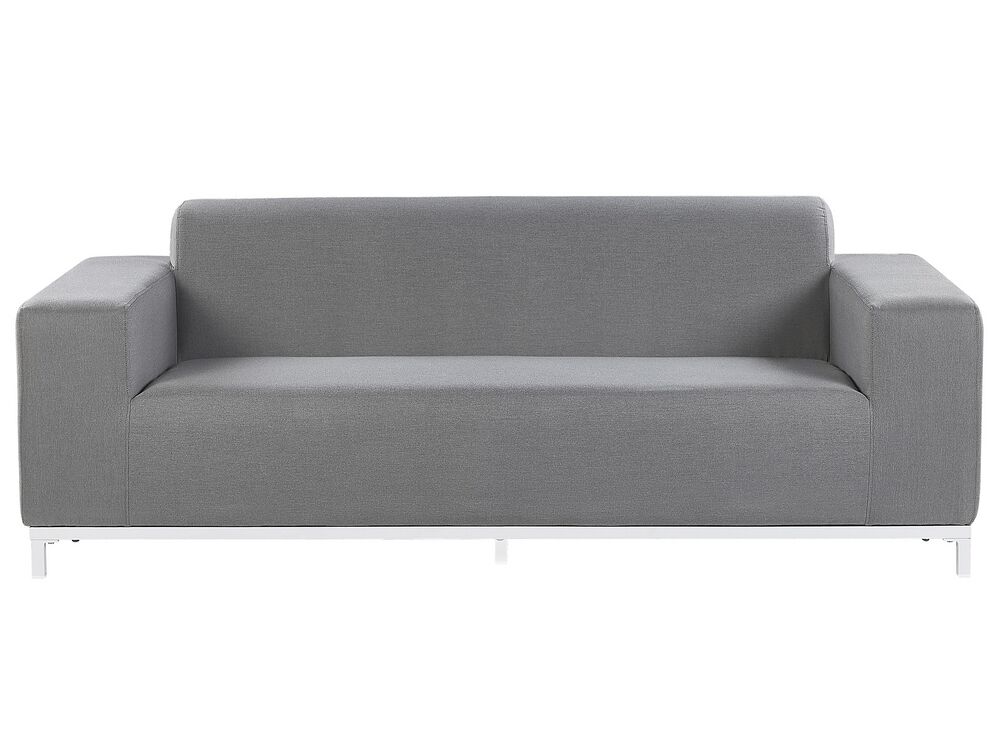 Garden Sofa Grey With White Rovigo, 5 Seater Rattan Garden Corner Sofa Set Grey Lanciano