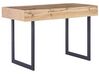 Schreibtisch heller Holzfarbton / schwarz 120 x 55 cm 2 Schubladen VIDA_824548