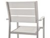 Conjunto de 6 sillas de jardín de metal blanco/plateado VERNIO_772091