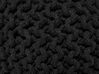 Cotton Knitted Pouffe 40 x 25 cm Black CONRAD_813936