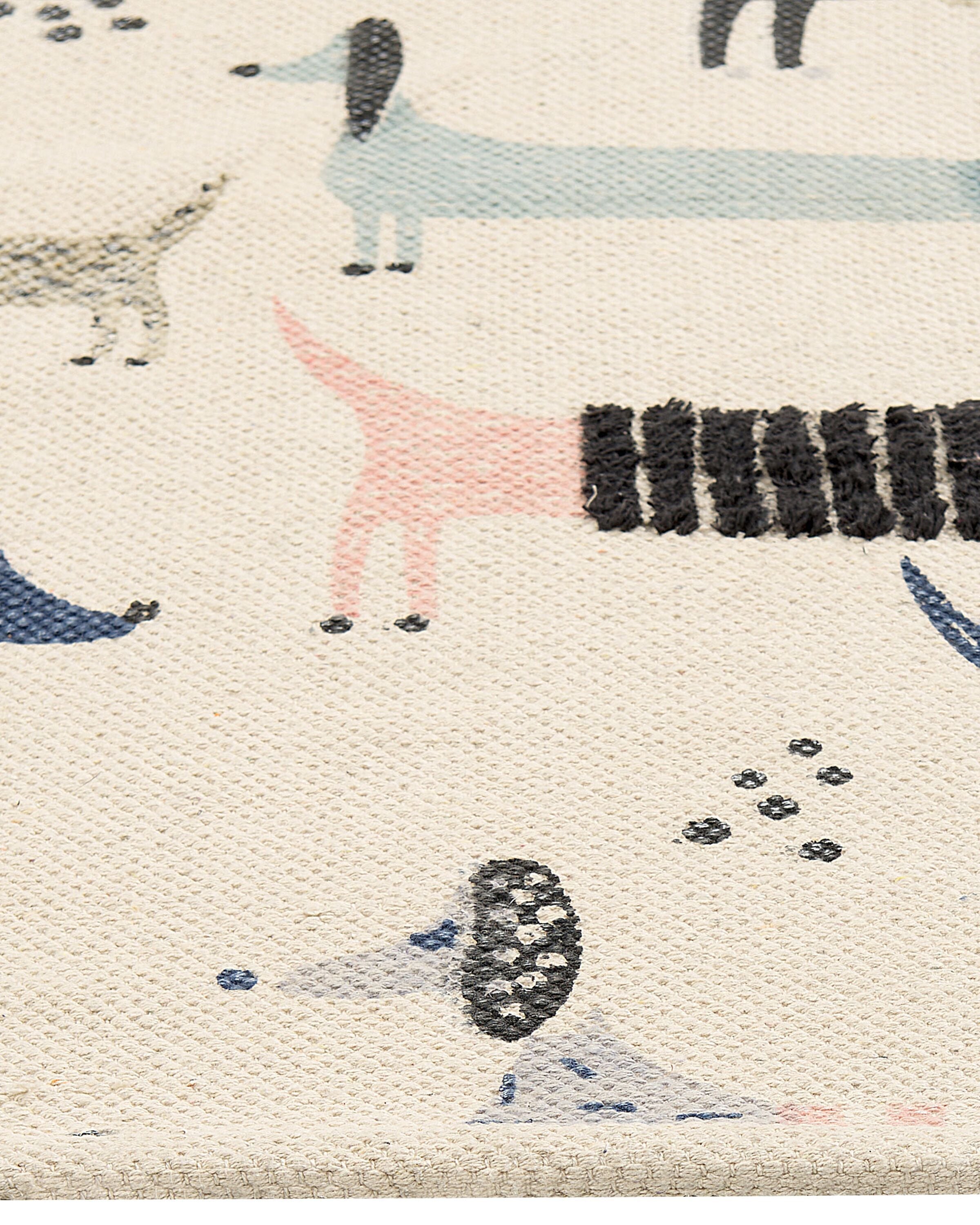 Cotton Kids Rug Dogs Print 80 x 150 cm Multicolour TEMIAJ | Beliani.co.uk