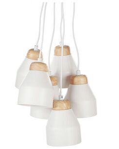 Riippuvalaisin 6 polttimoa metalli valkoinen CESTOS