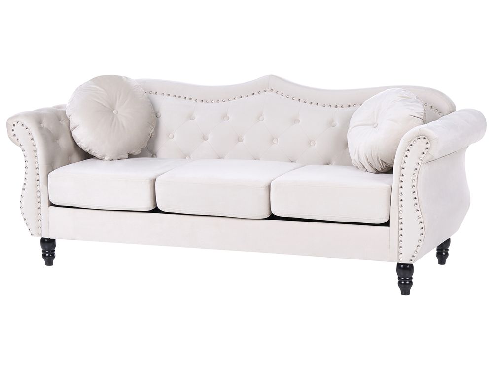 Conjunto de sofás 5 plazas en terciopelo beige SKIEN | Beliani.es