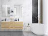 Badrumsskåp med dubbelt tvättställ och 2 speglar beige MADRID_4328