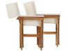 Conjunto 2 cadeiras em madeira clara capas branco sujo CINE_810241