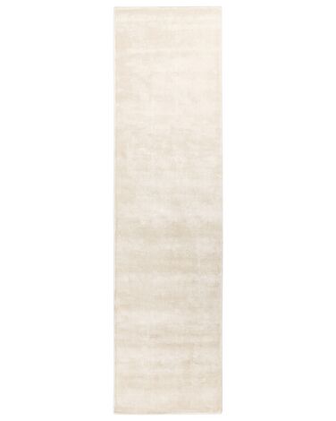 Teppich Viskose hellbeige 80 x 300 cm Kurzflor GESI II