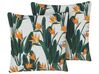 Set of 2 Outdoor Cushions Floral Motif 45 x 45 cm Green TSOTYLI_818642