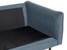Conjunto de sofás 4 lugares em tecido azul VINTEBRO_901088