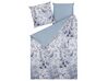 Cotton Sateen Duvet Cover Set Floral Pattern 155 x 220 cm White and Blue BALLARD_811433