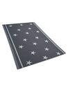 Outdoor Teppich dunkelgrau 120 x 180 cm Sternenmuster zweiseitig Kurzflor LATUR_716179