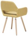 Conjunto de 2 sillas de comedor de poliéster amarillo/madera clara CHICAGO_693741