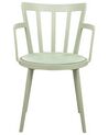 Set of 4 Plastic Dining Chairs Green MORILL_876312