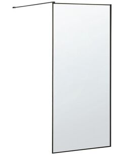 Suihkuseinä karkaistua lasia 80 x 190 cm musta WASPAM
