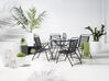 Set of 4 Garden Folding Chairs Black LIVO_826867