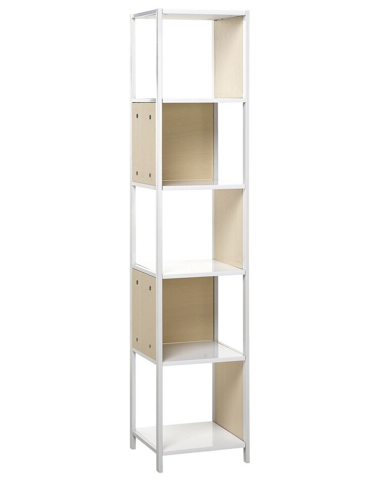Bookcase White with Light Wood BOGOTA_720523