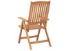 Zestaw ogrodowy drewno akacjowe stół i 6 krzeseł z poduszkami niebieskimi JAVA_788433