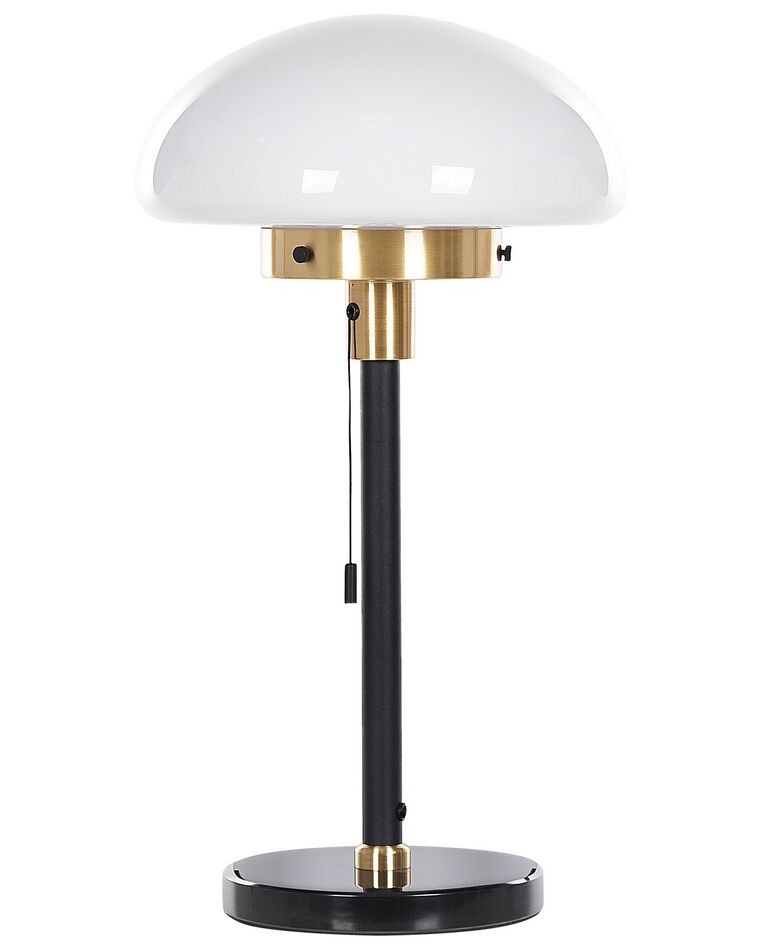Lampada da tavolo metallo nero oro e bianco 66 cm MINIJA_825870