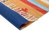 Kelim Teppich Baumwolle mehrfarbig 80 x 150 cm geometrisches Muster Kurzflor TARONIK_869883