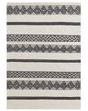 Teppich Wolle beige / grau 160 x 230 cm geometrisches Muster Kurzflor DAVUTLAR_848507