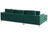 Right Hand Velvet Corner Sofa with Ottoman Emerald Green OSLO_744142