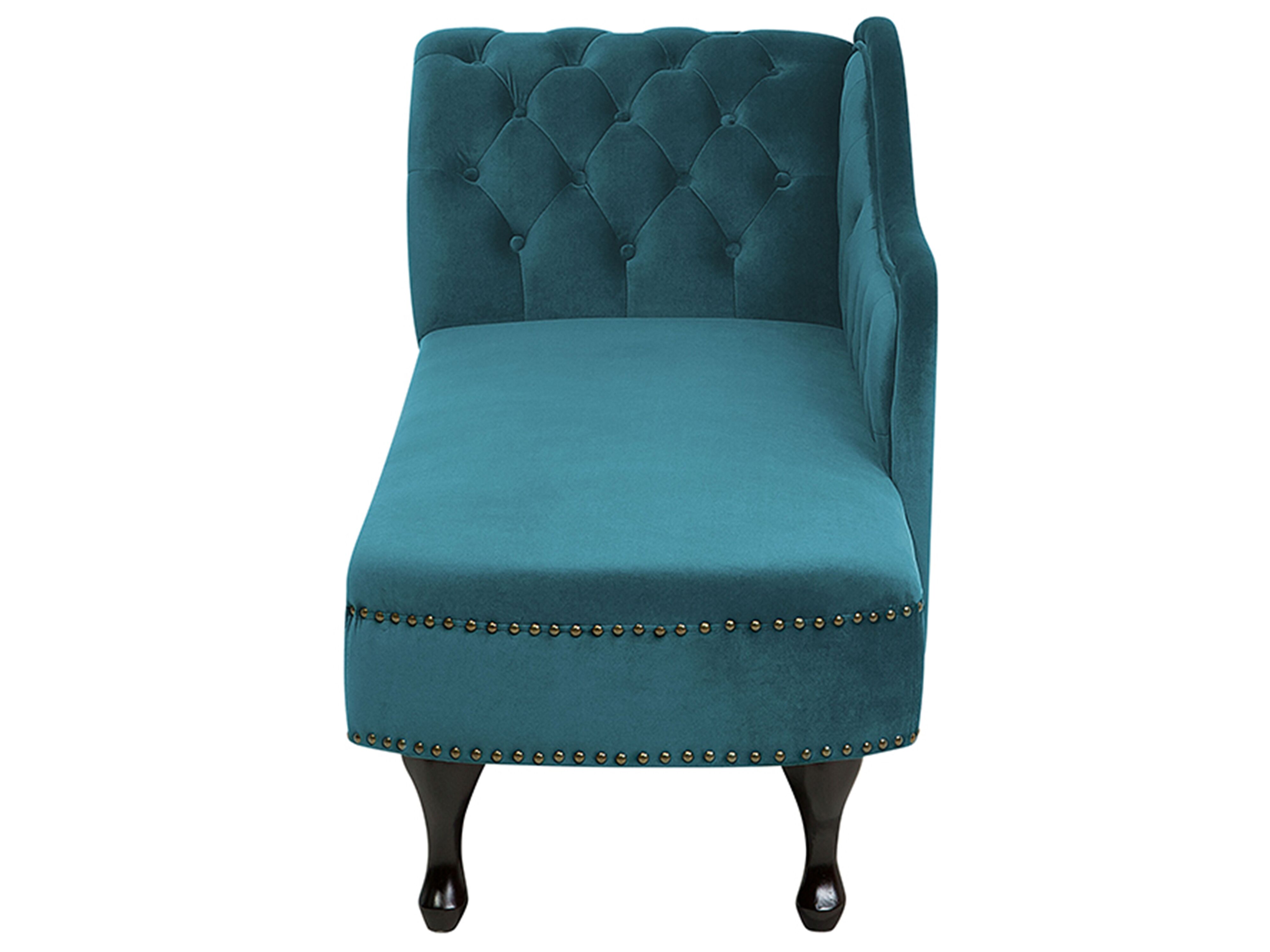 Chaise longue côté droit en velours bleu MERI II Chaise longue côté droit en velours bleu MERI II