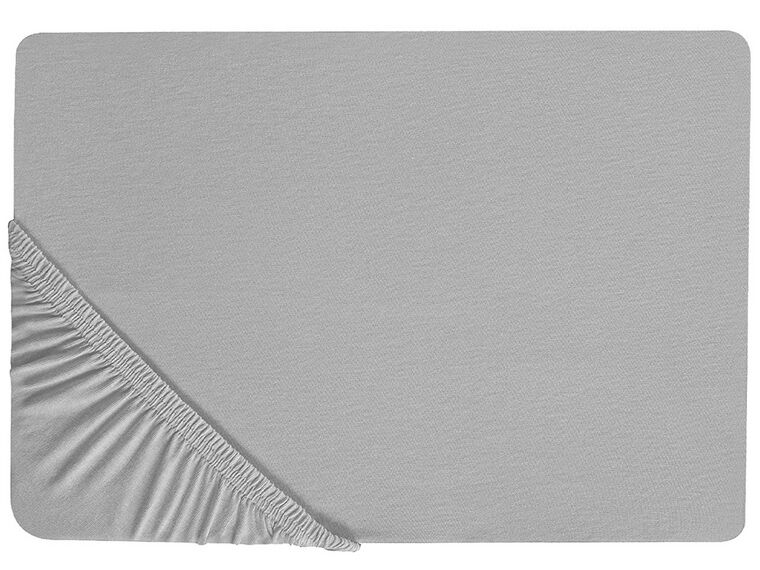 Drap-housse en coton 140 x 200 cm gris clair HOFUF_815873