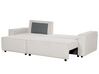 Sofá-cama de canto 2 lugares em bombazine branca-creme versão à direita ABACKA_896744