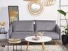3-Sitzer Sofa Samtstoff grau mit goldenen Beinen MAURA_789176