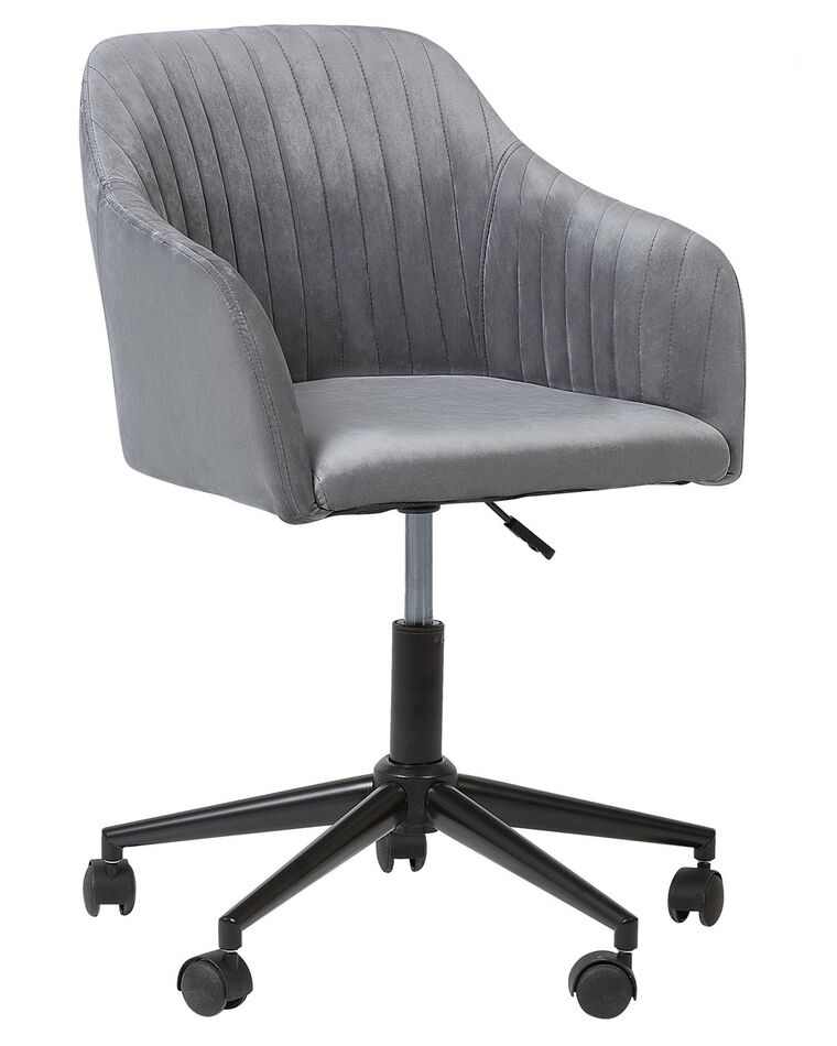 Cadeira de escritório em veludo cinzento VENICE_732380