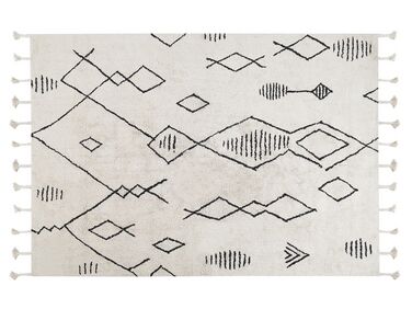 Bavlnený koberec 140 x 200 cm biela/čierna KEBIR